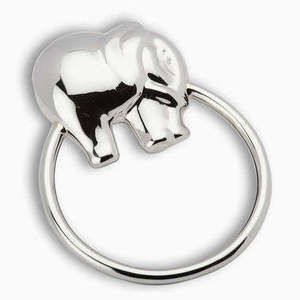 Elephant Ring 925 Sterling Silver Baby Rattle by Krysaliis
 Gift Boxed